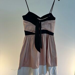Chic Pink and Black Spaghetti Strap Dress